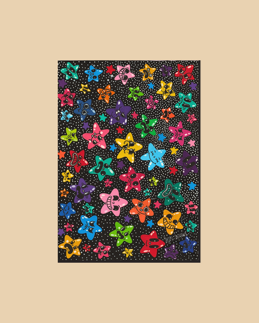 Rainbow Stars Postcard
