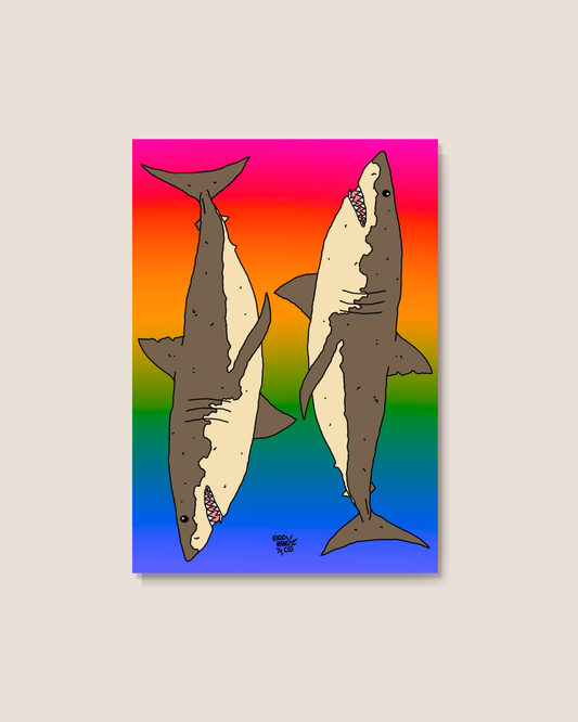 I Love Sharks Postcard