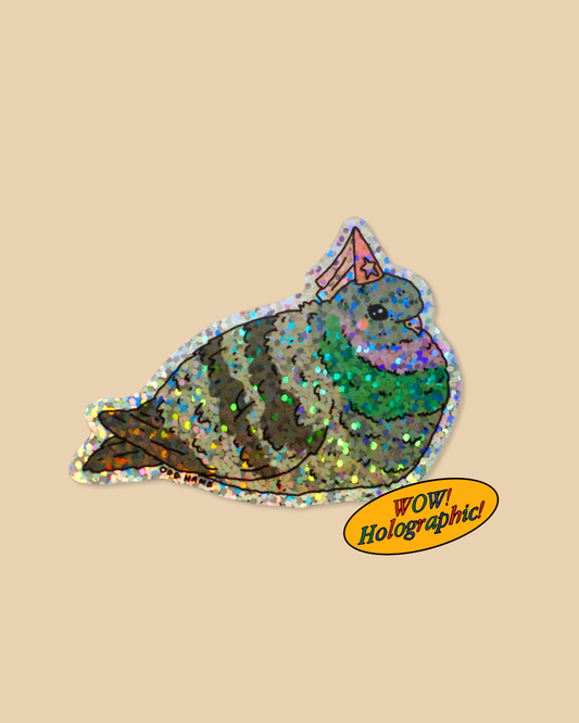 Pigeon Princess Holographic Sticker
