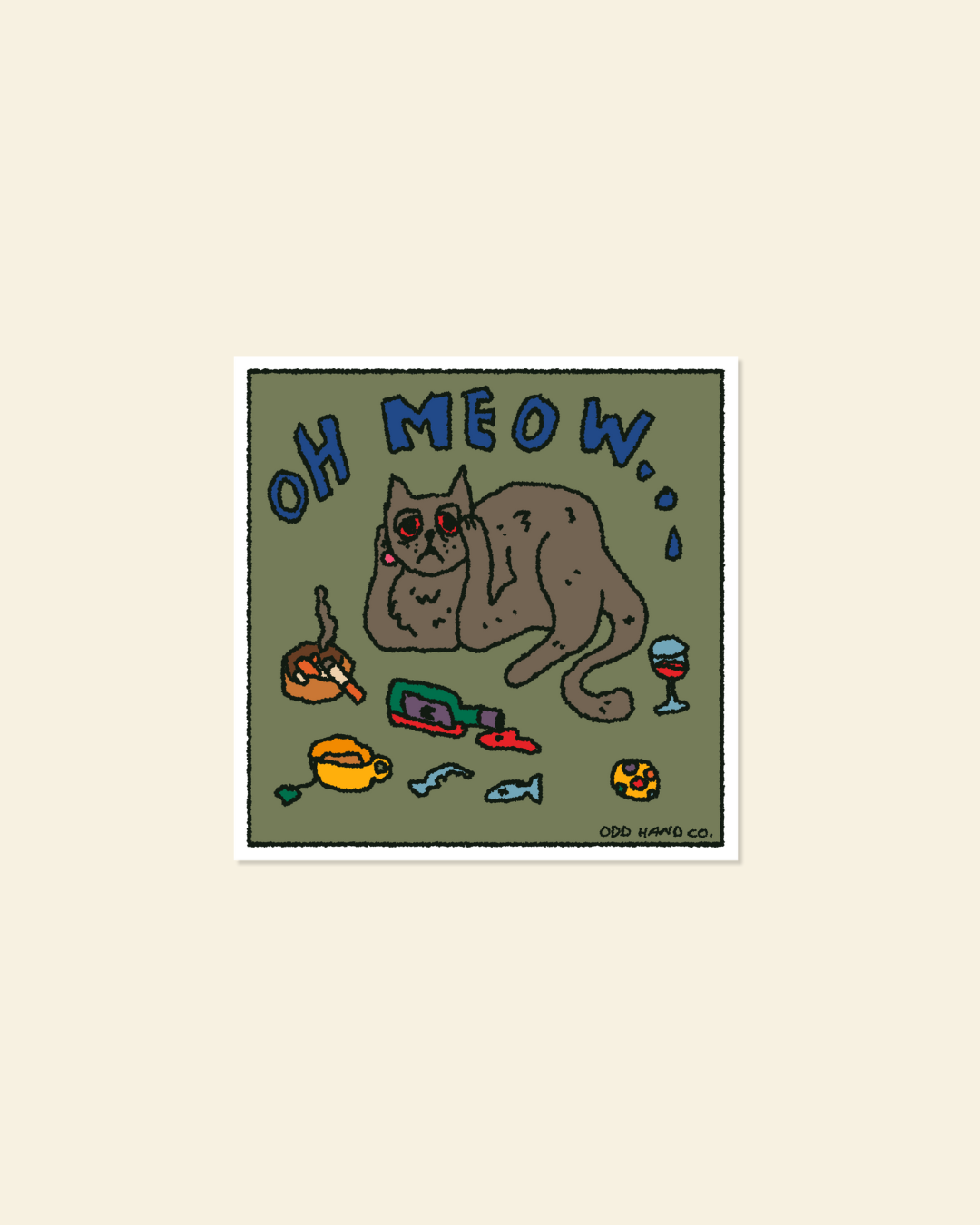 Oh Meow Cat Sticker
