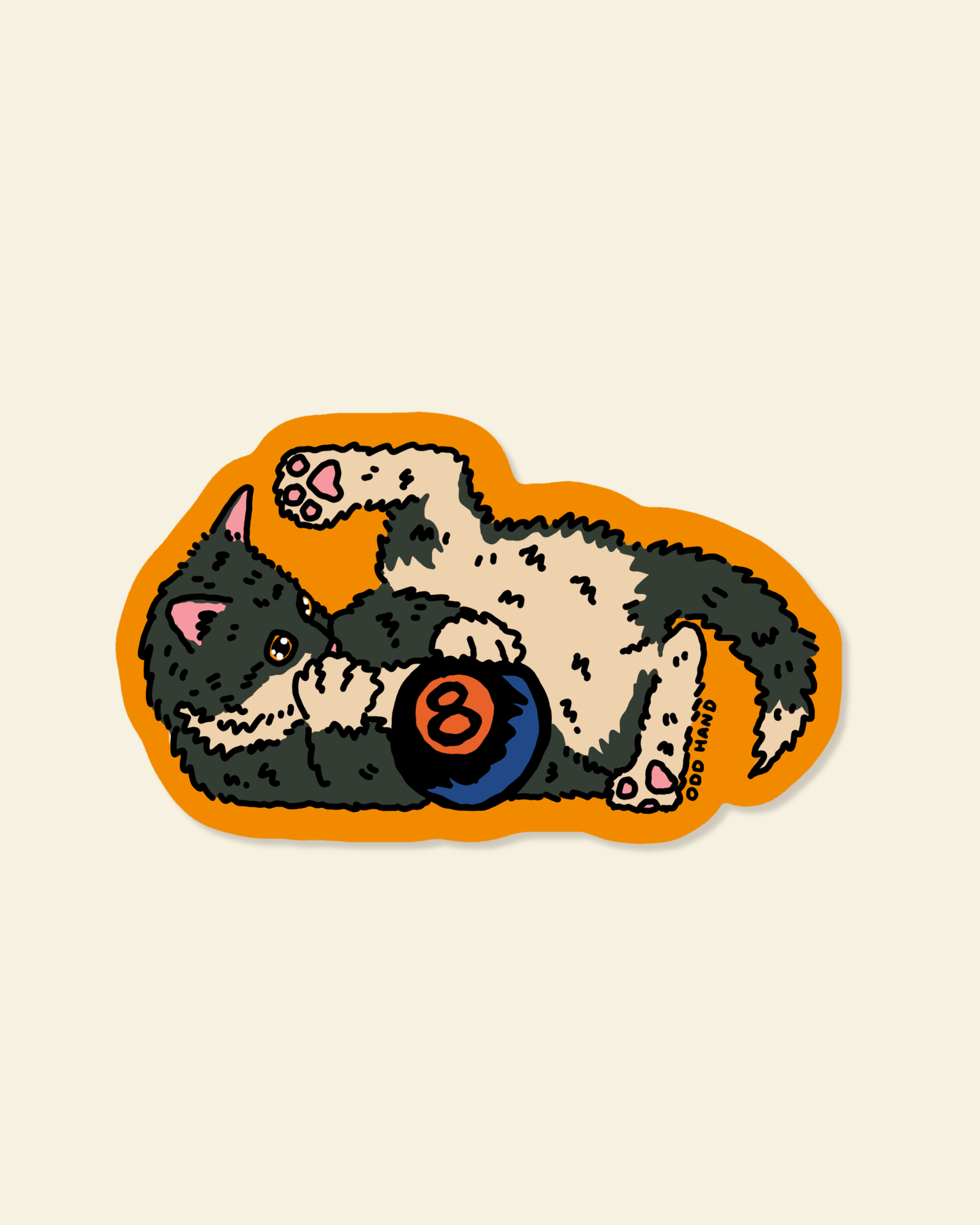 8 Ball Cat Sticker