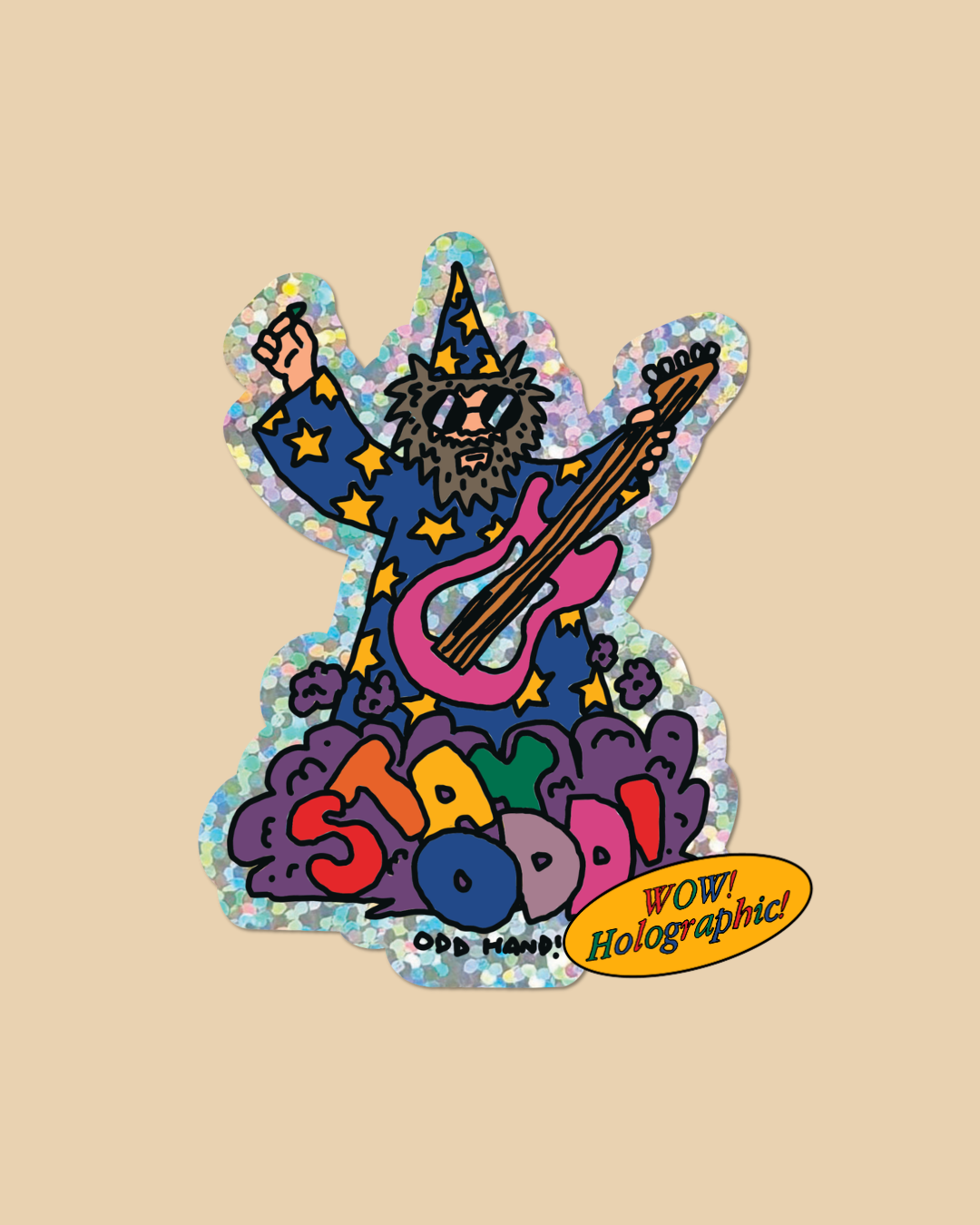 Stay Odd Wizard Holographic Sticker – ODD HAND CO.
