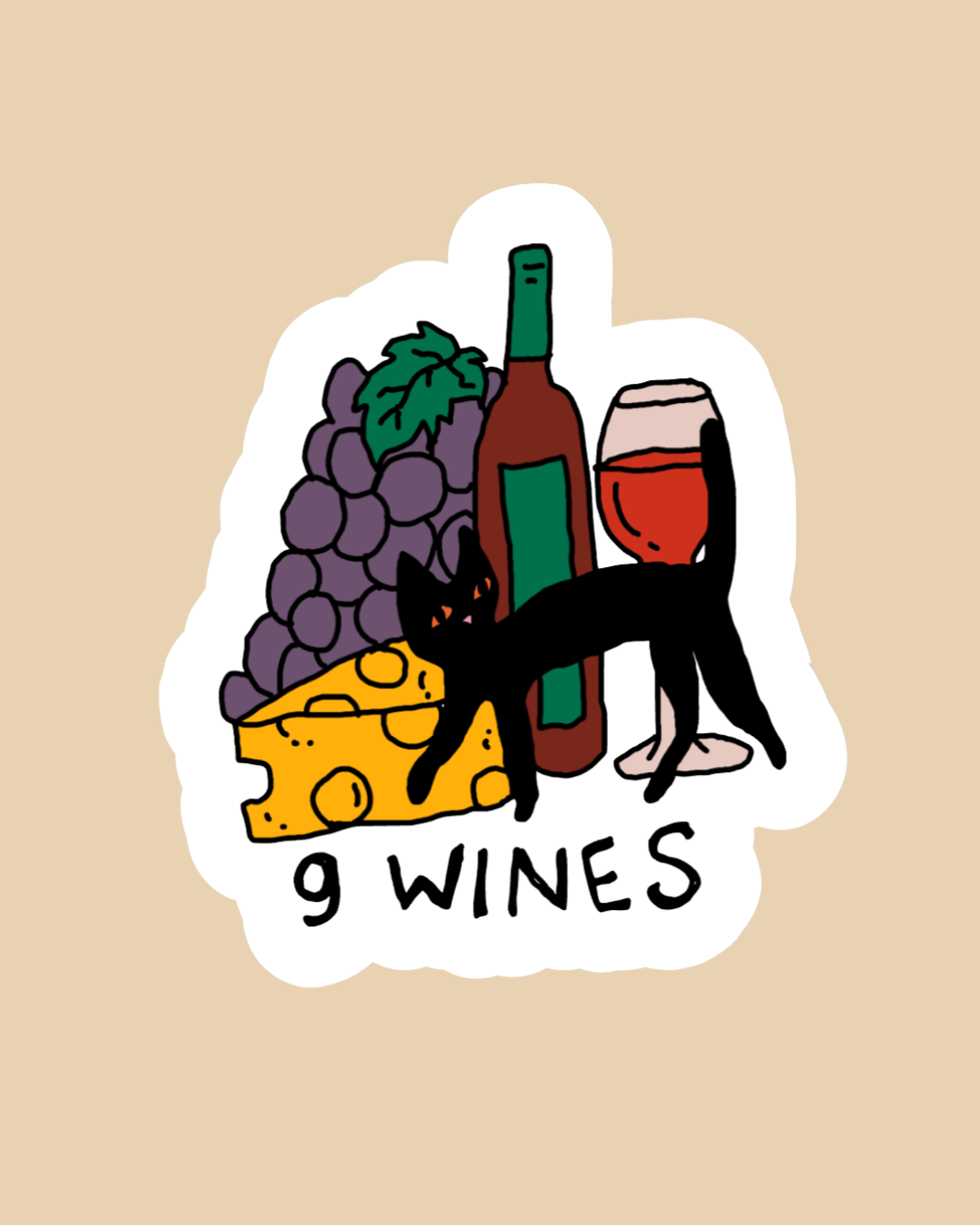 9 Wines Sticker