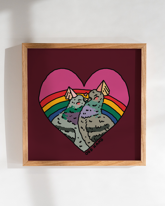 Pigeon Love Square Print