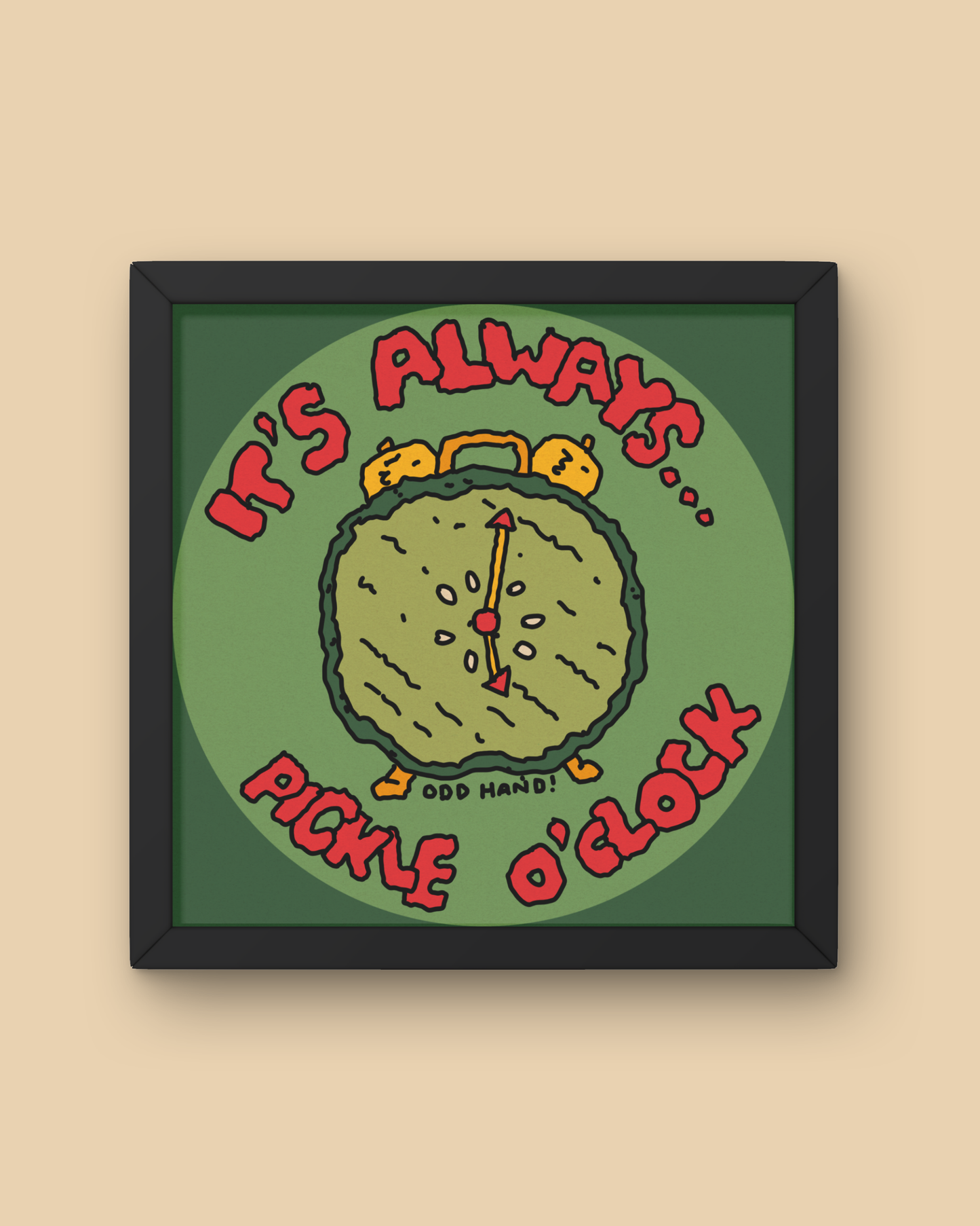 Pickle O'Clock Square Print