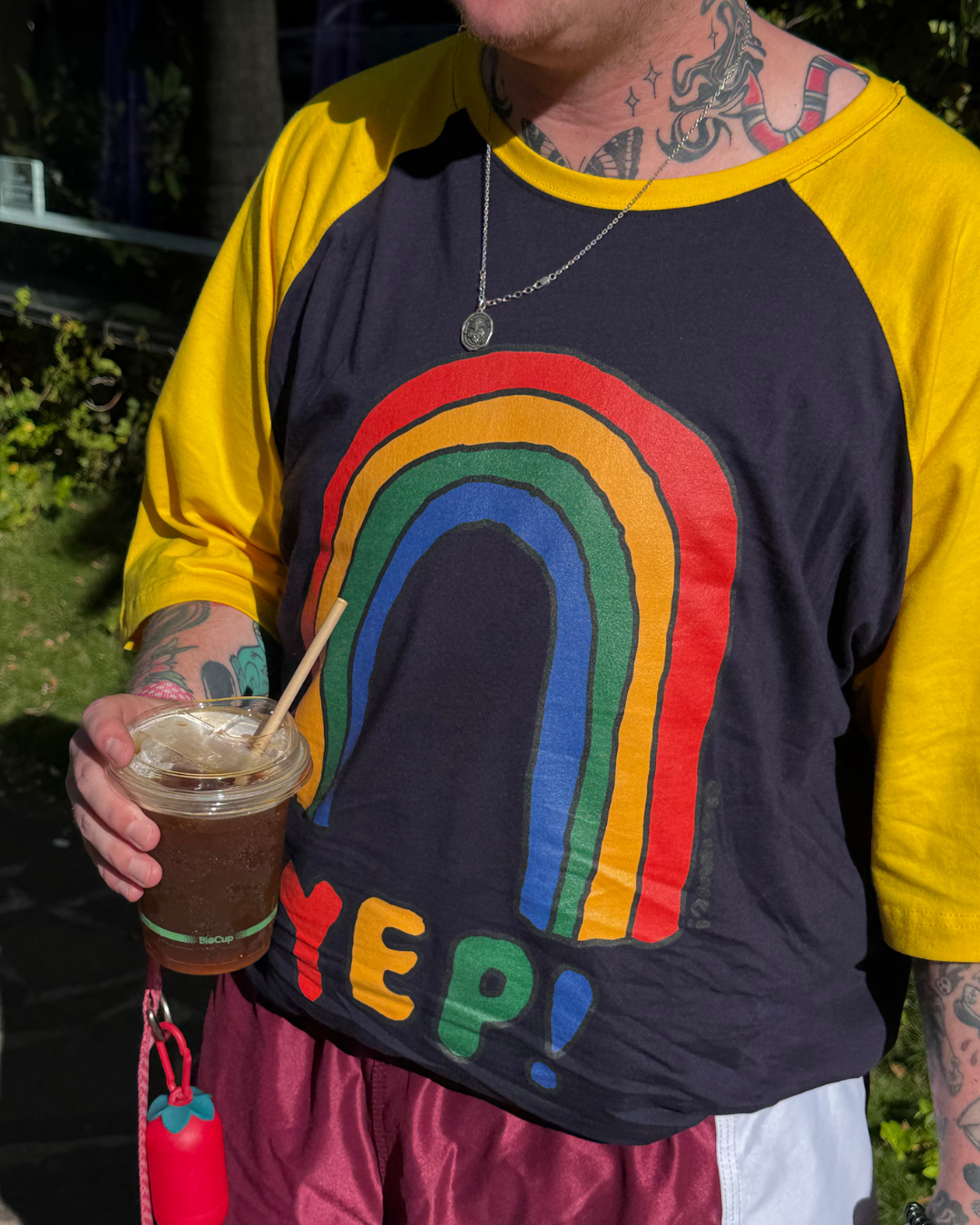 Yep! Rainbow Raglan T-Shirt