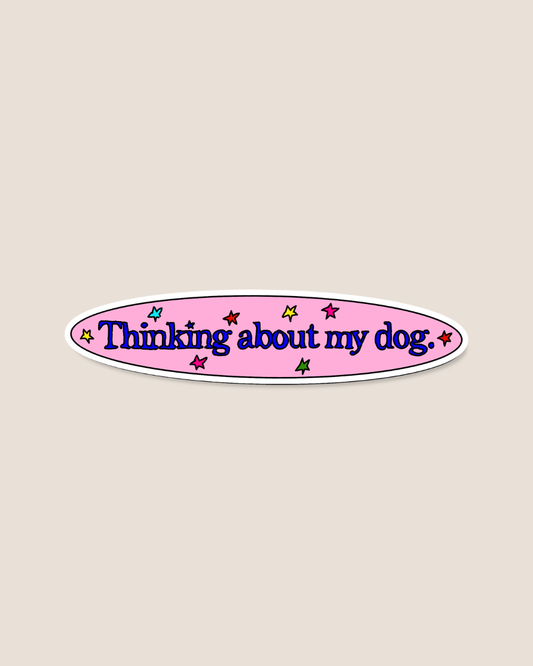 Thinking About My Dog Sticker (By Rat Baby)