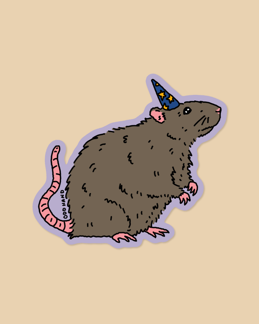Rat Wizard Purple Sticker