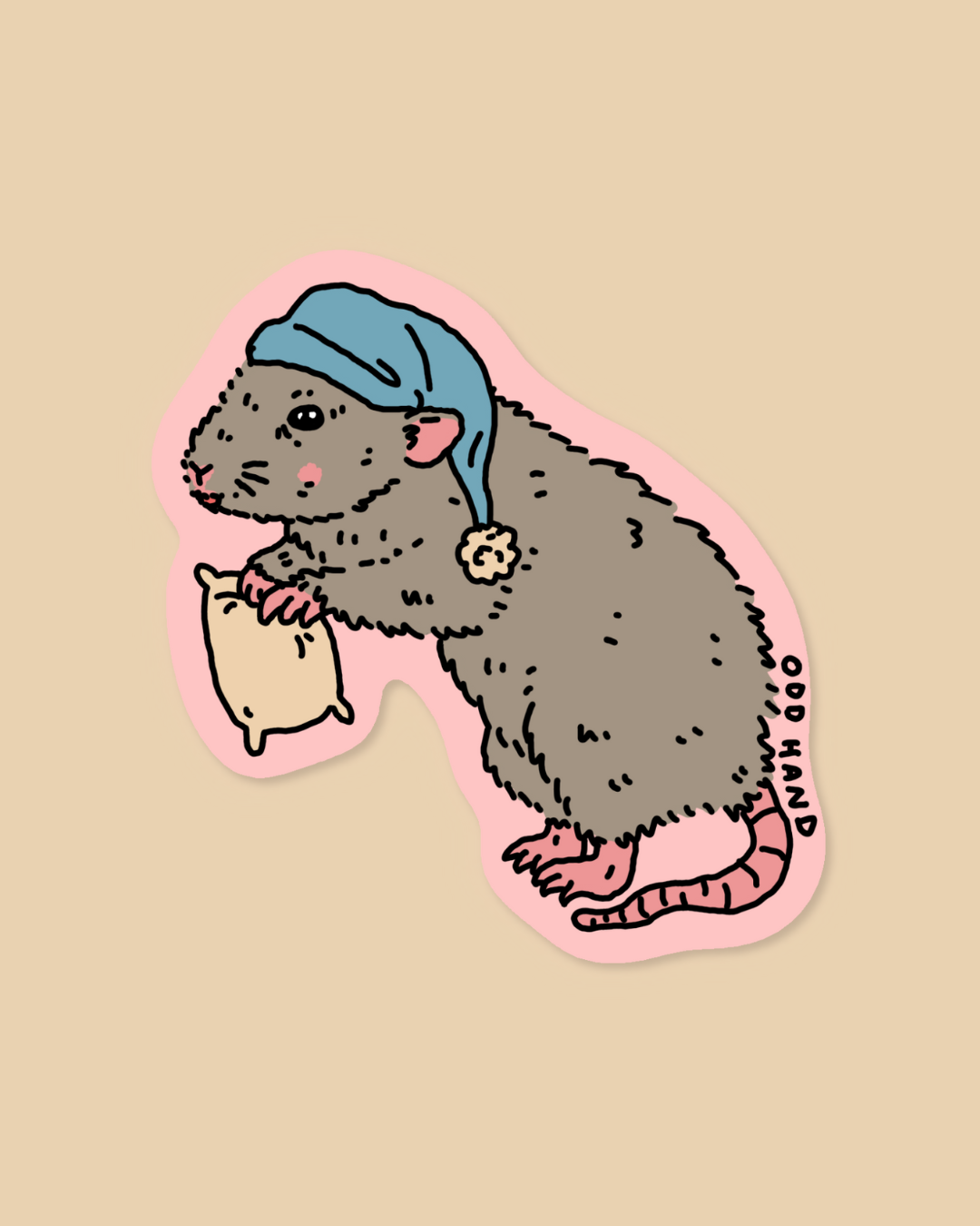 Sleepy Rat Sticker – ODD HAND CO.