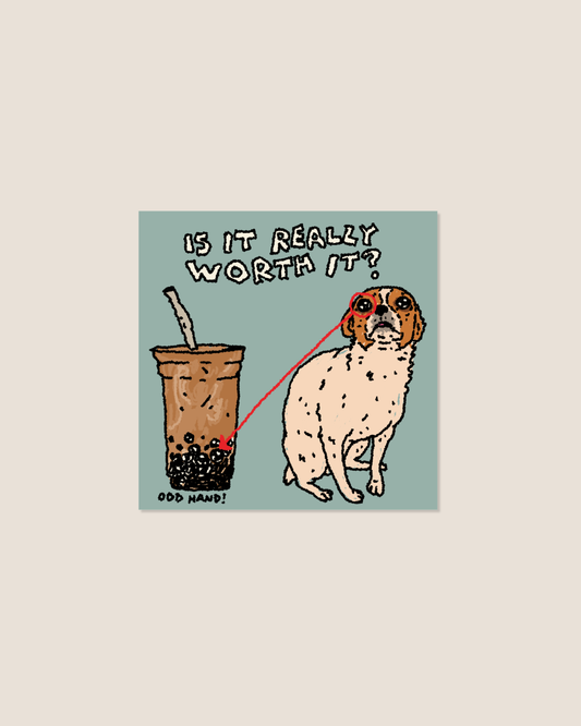 Boba Eye Dog Square Sticker