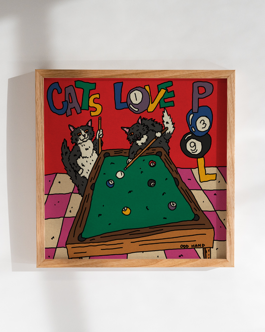 Cats Love Pool Square Print
