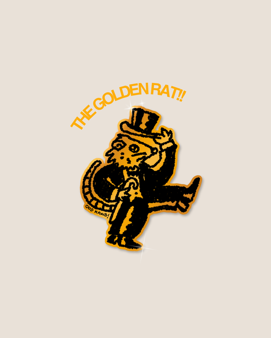 The Golden Rat! Metallic Gold Sticker