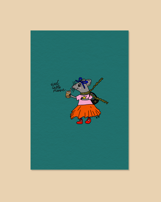 Latte Rat Print (By Rat Baby)