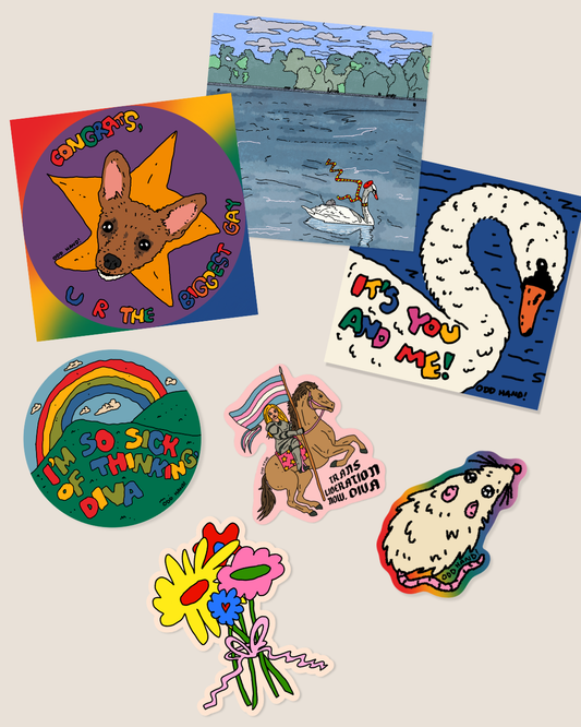 For The Gays Gift Bundle (4 x Stickers, 3 x Postcards)