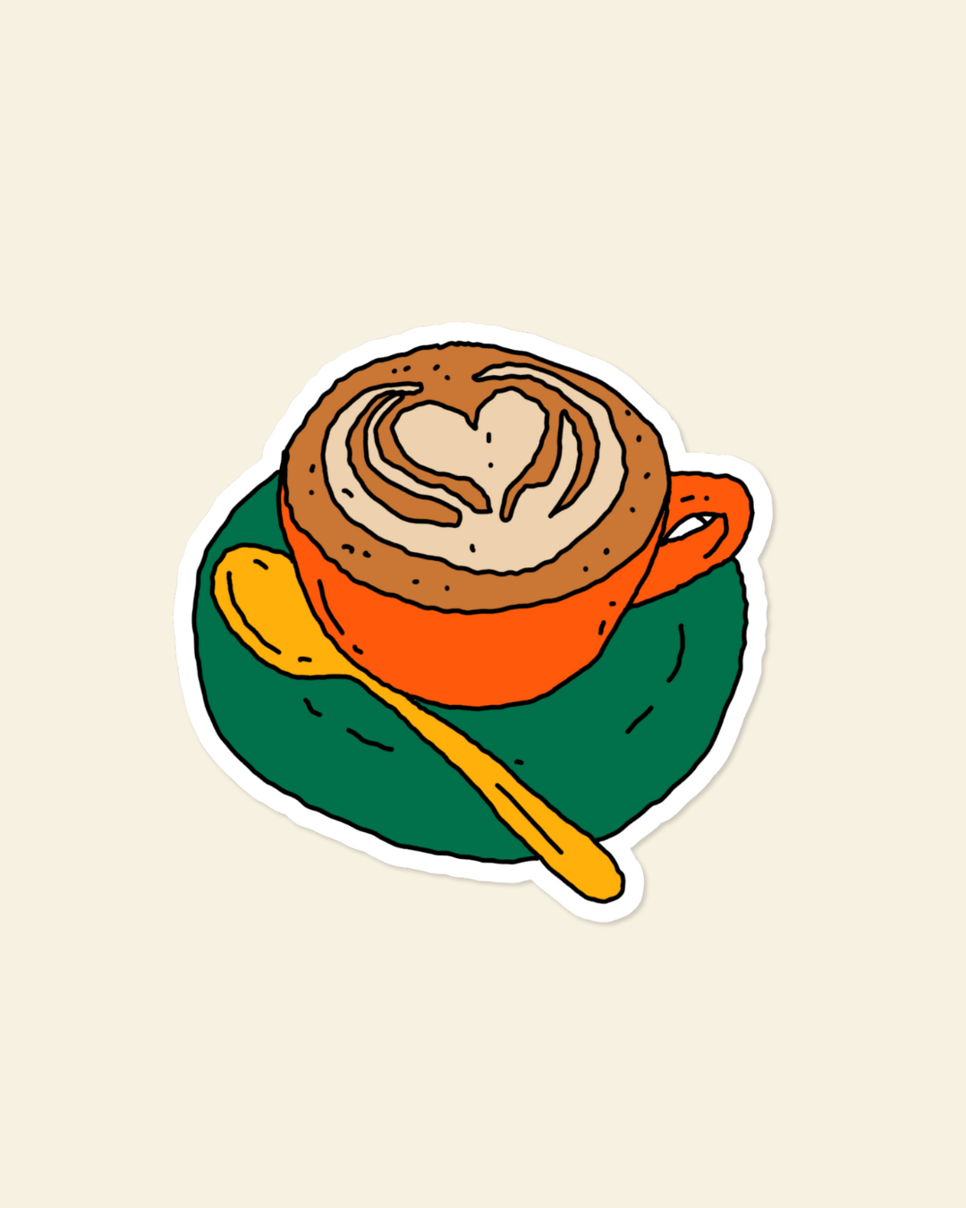 Latte Coffee Sticker