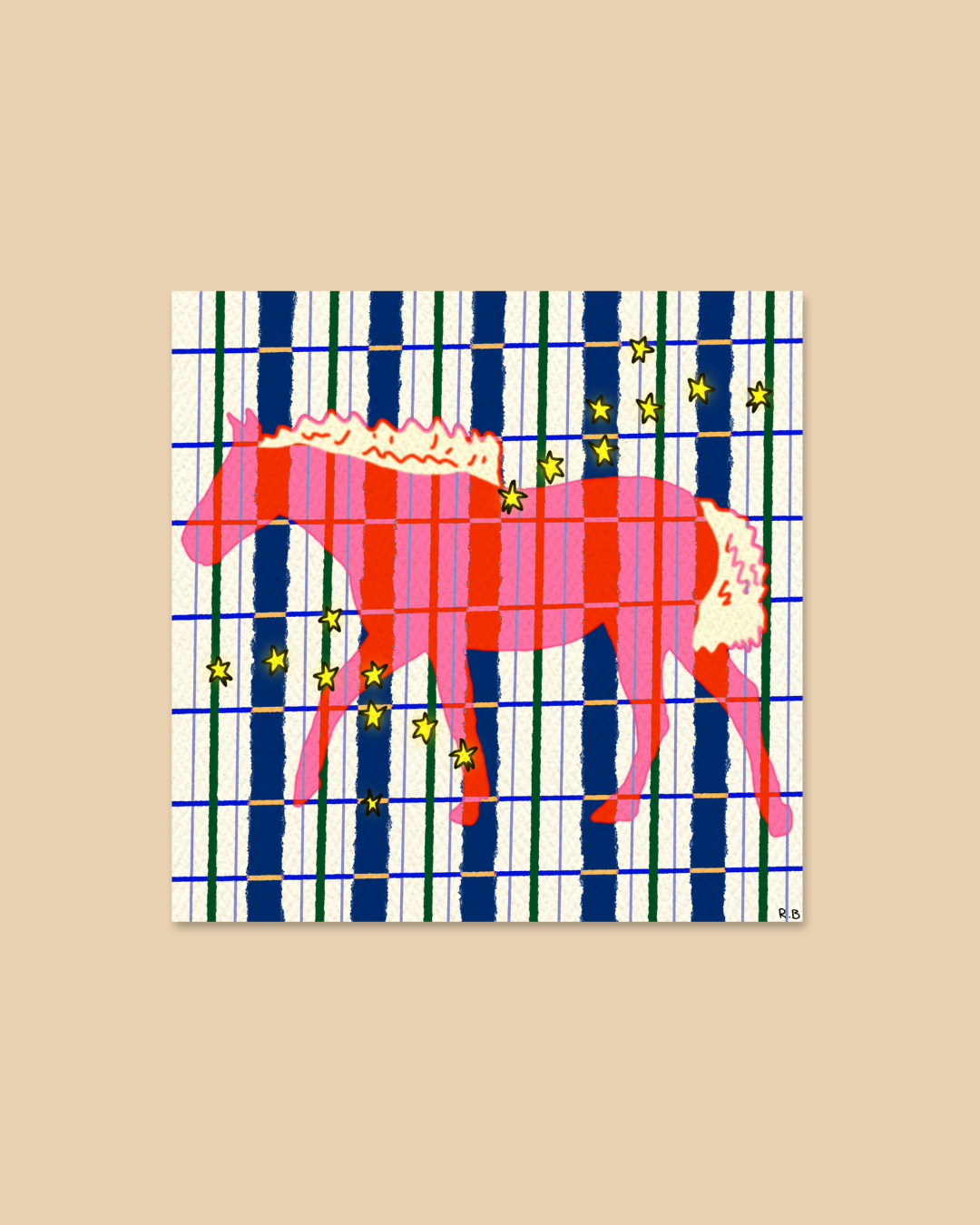 Checker Horse Print (By Rat Baby)