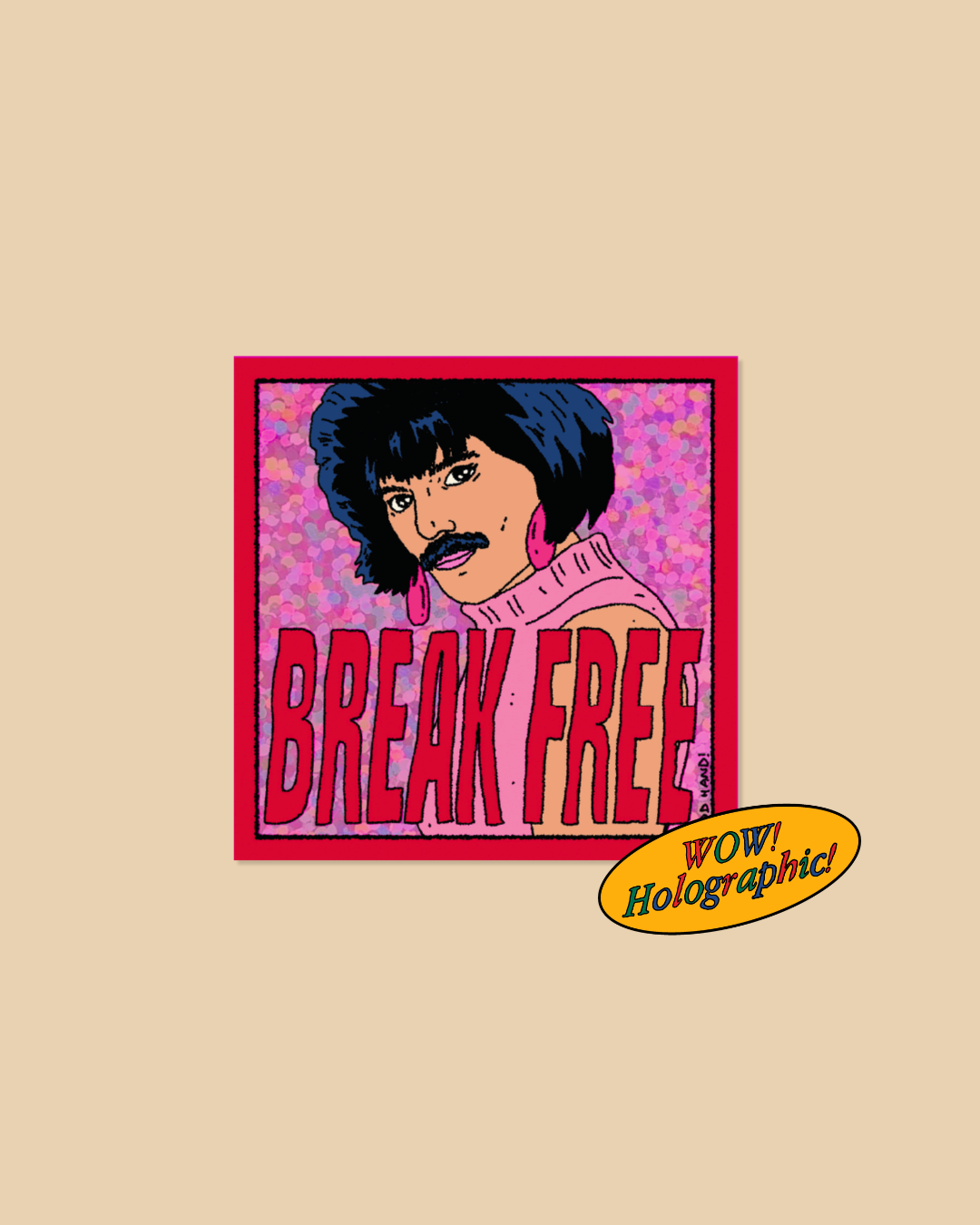 Break Free Holo Square Sticker
