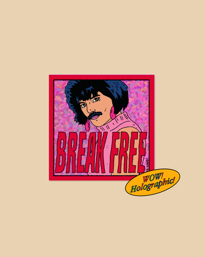 Break Free Holo Square Sticker