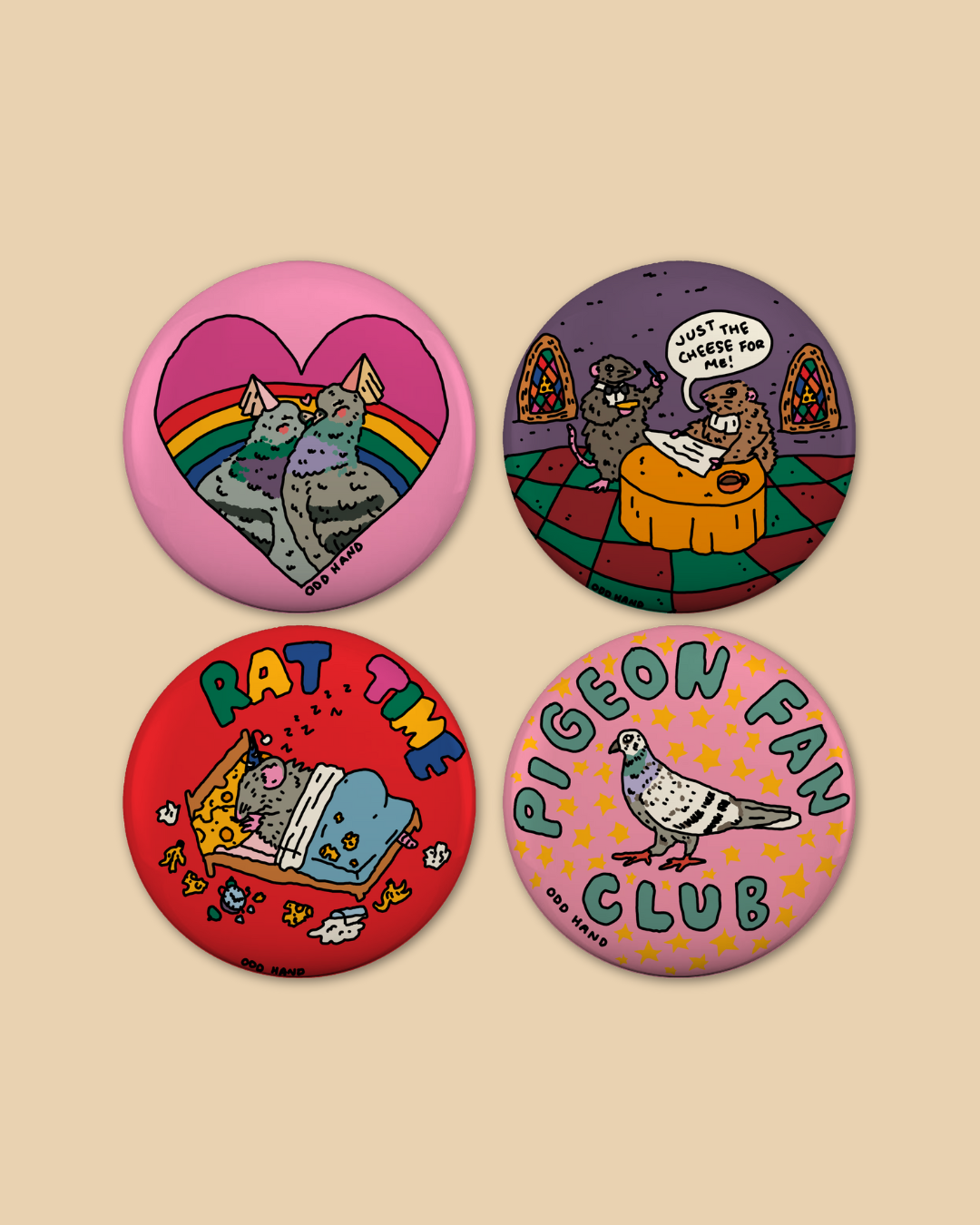 Pigeon + Rat Badge Pack