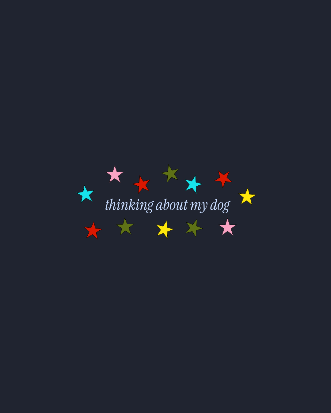 Thinking About My Dog T-Shirt (By Rat Baby)