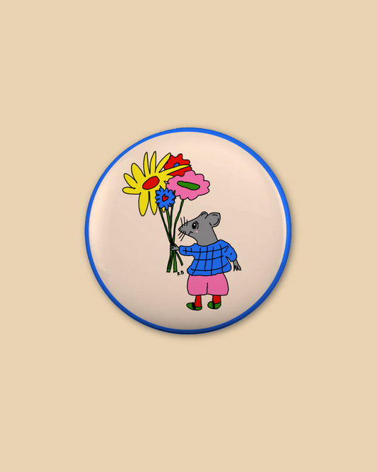 Rat Bouquet 6cm Badge (By Rat Baby)