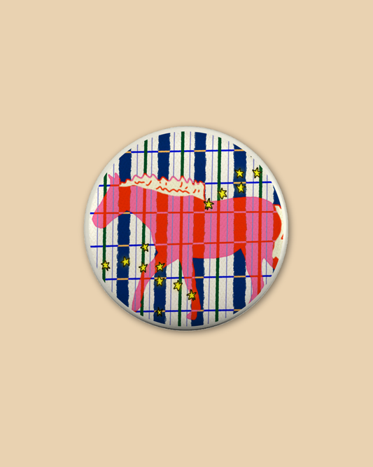 Checker Horse 6cm Badge (By Rat Baby)