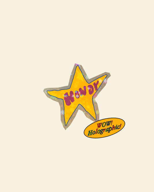 Cowboy Howdy Star Sparkly Sticker