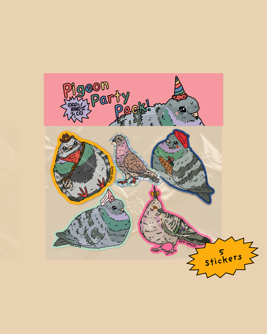 Pigeon Party Pack (5 Stickers)