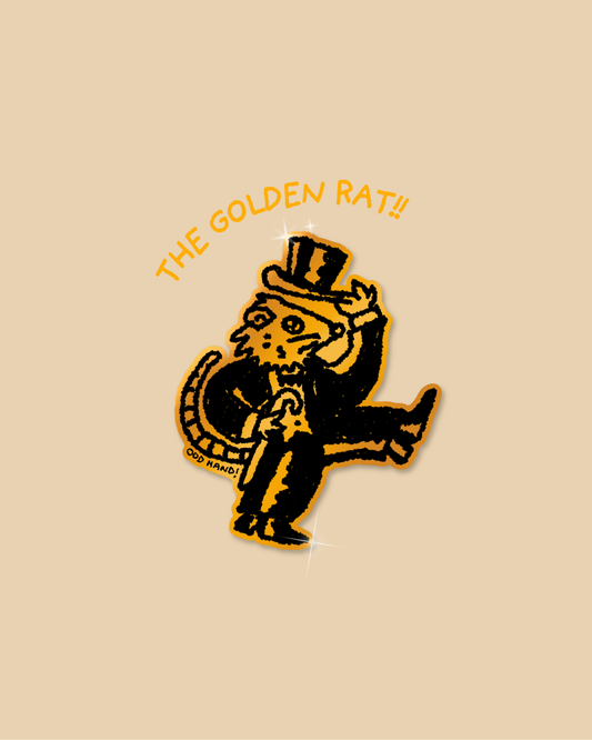 The Golden Rat! Metallic Gold Sticker