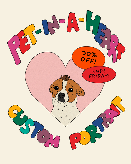 Custom Pet-In-A-Heart Portrait