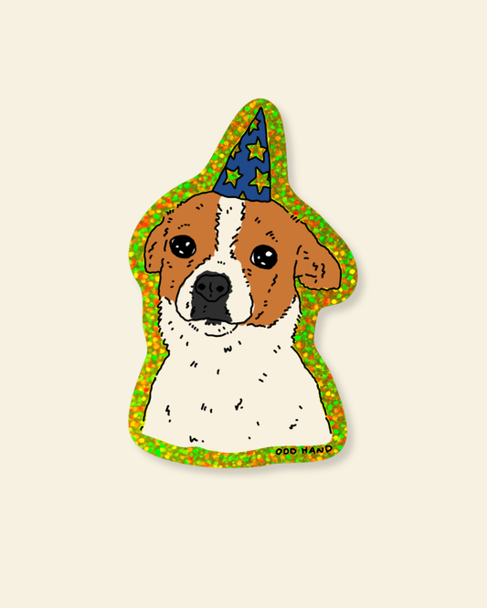 Wizard Puppy Holographic Sticker