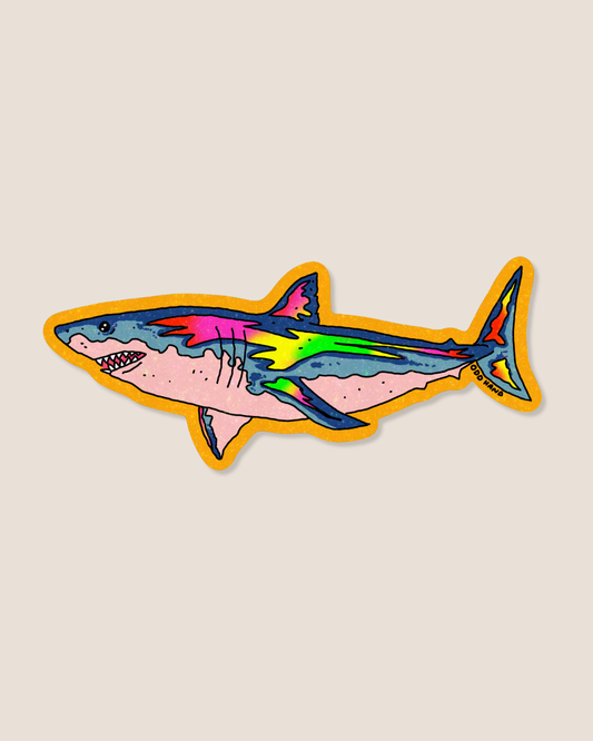 Rainbow Great White Shark Sticker