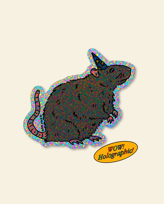 Rat Wizard Holographic Sticker