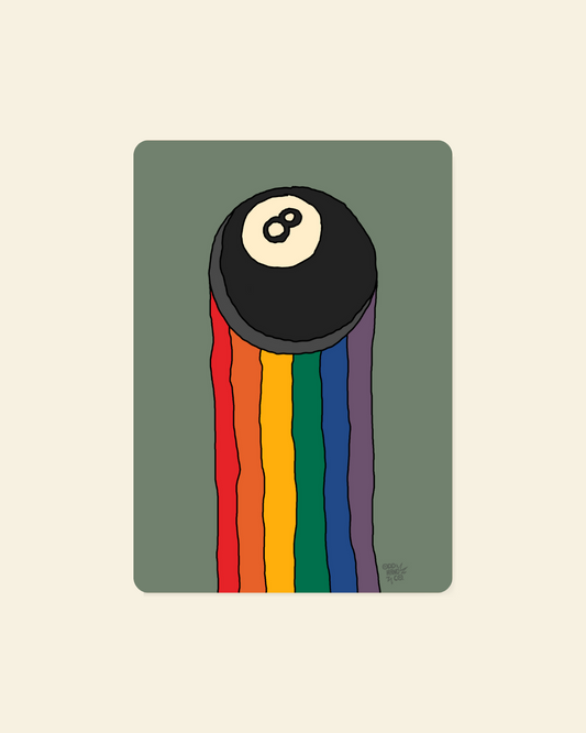 8 Ball Rainbow Postcard