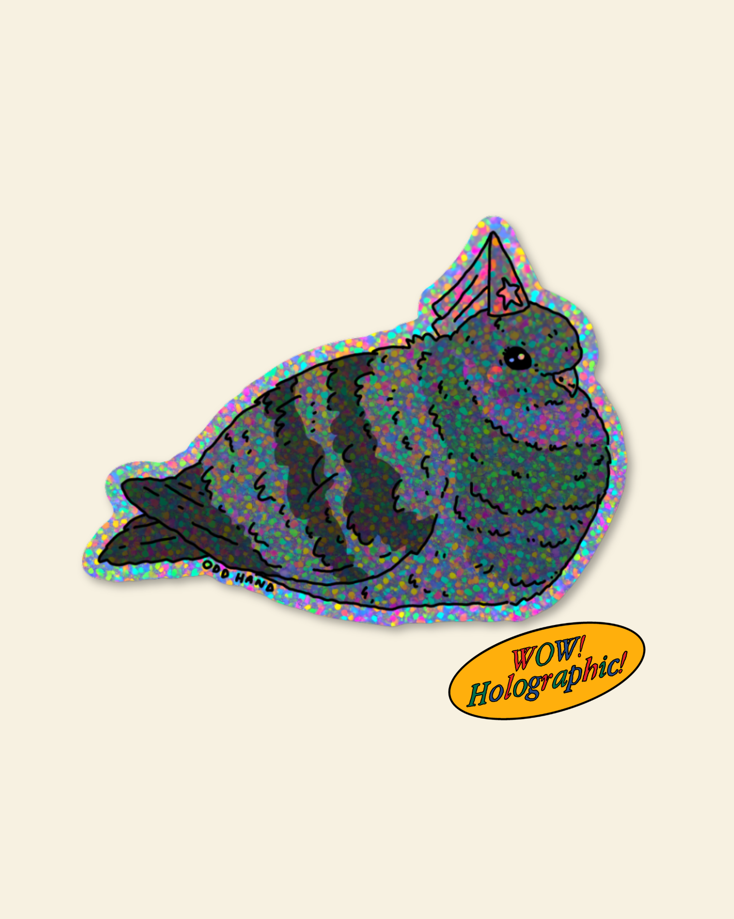 Pigeon Princess Holographic Sticker