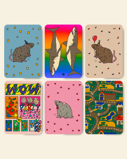 Party Postcard Bundle (6 Postcards)