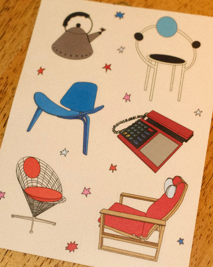 Danish Furniture Matte Sticker Sheet (By Rat Baby)