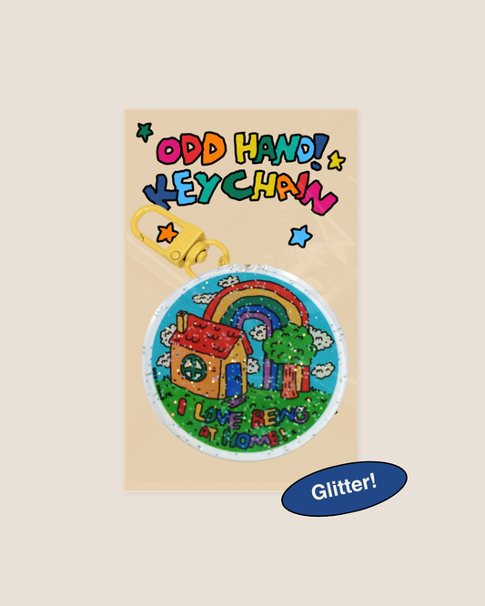 I Love Being At Home Glitter Keychain