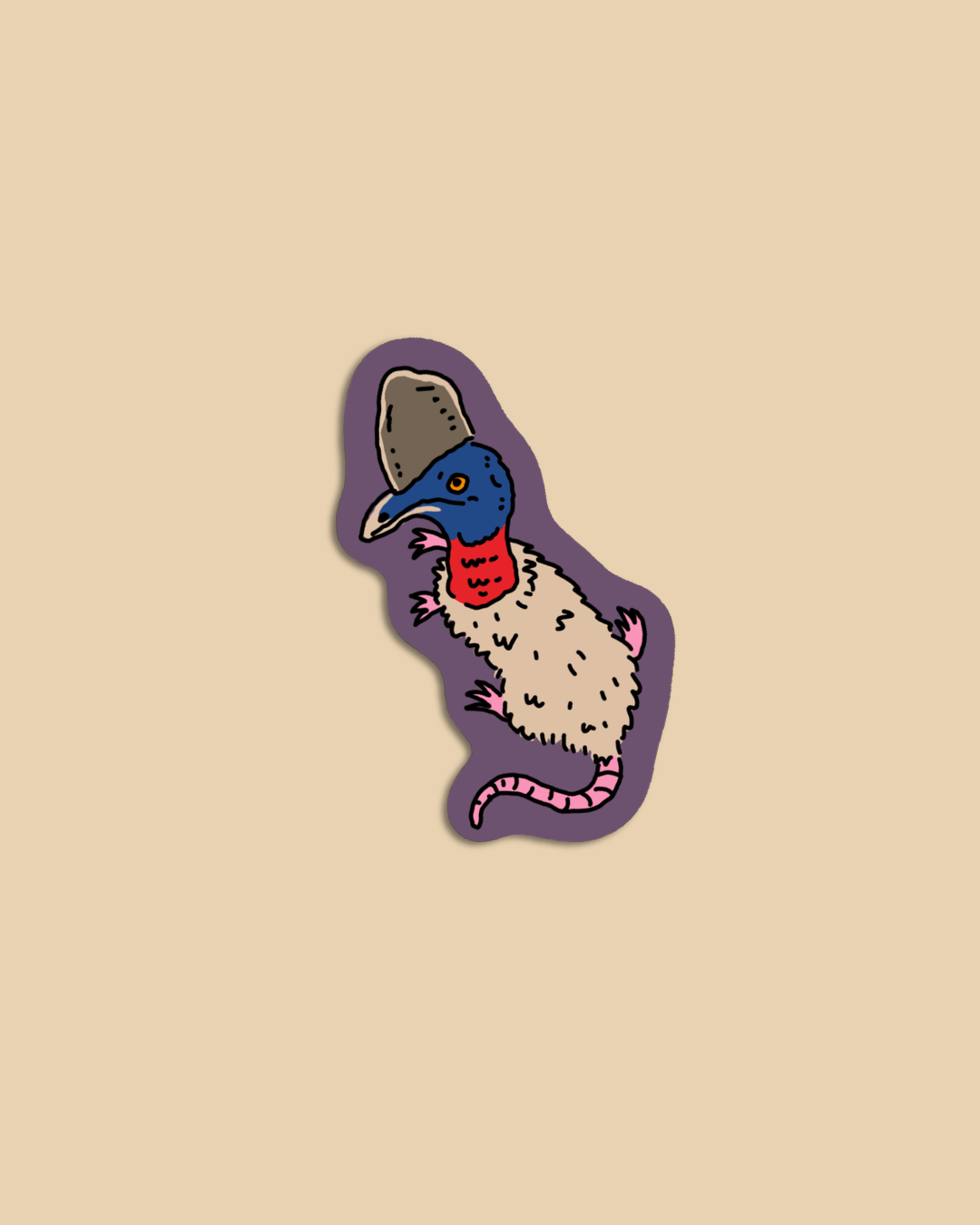 Rat Cassowary Mini Sticker