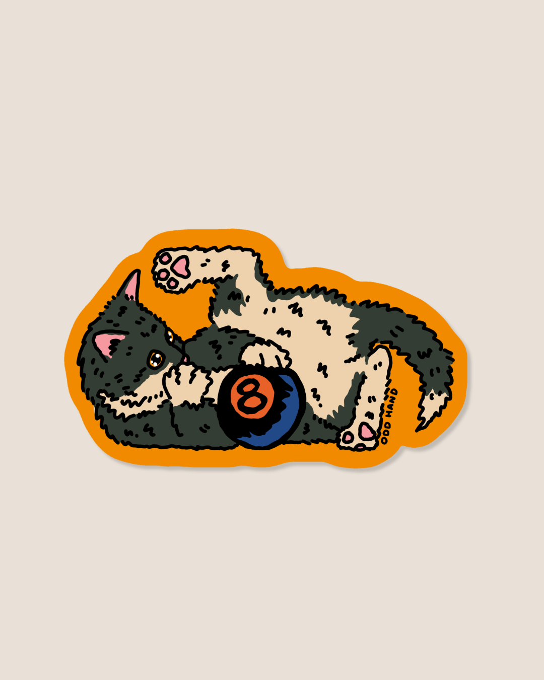 8 Ball Cat Sticker