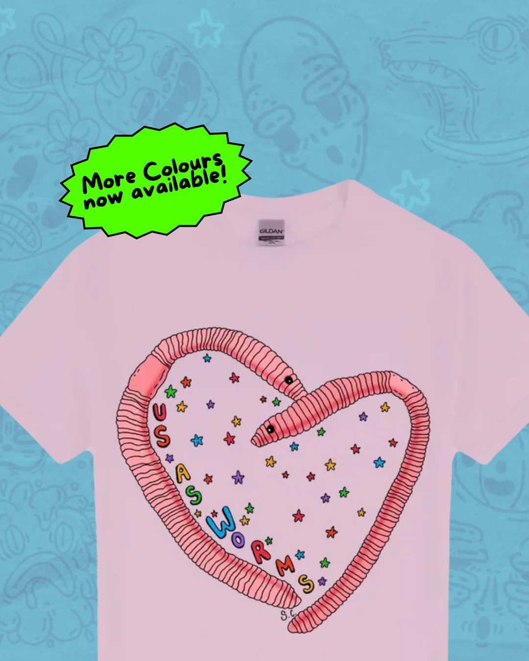 Us as Worms T-Shirt (by Sketchy Creatures)