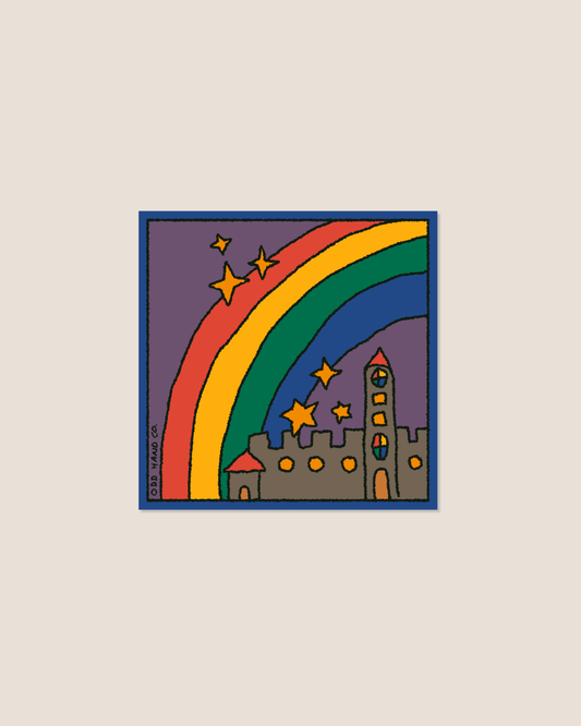Rainbow Castle Square Sticker