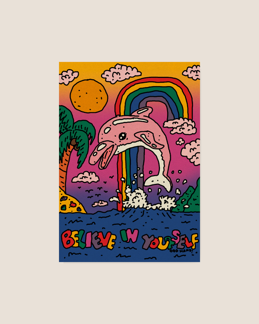 Believe In Yourself Dolphin Postcard