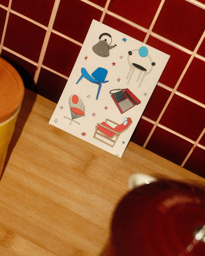 Danish Furniture Matte Sticker Sheet (By Rat Baby)