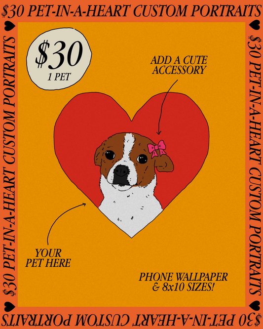 Custom Pet-In-A-Heart Portrait