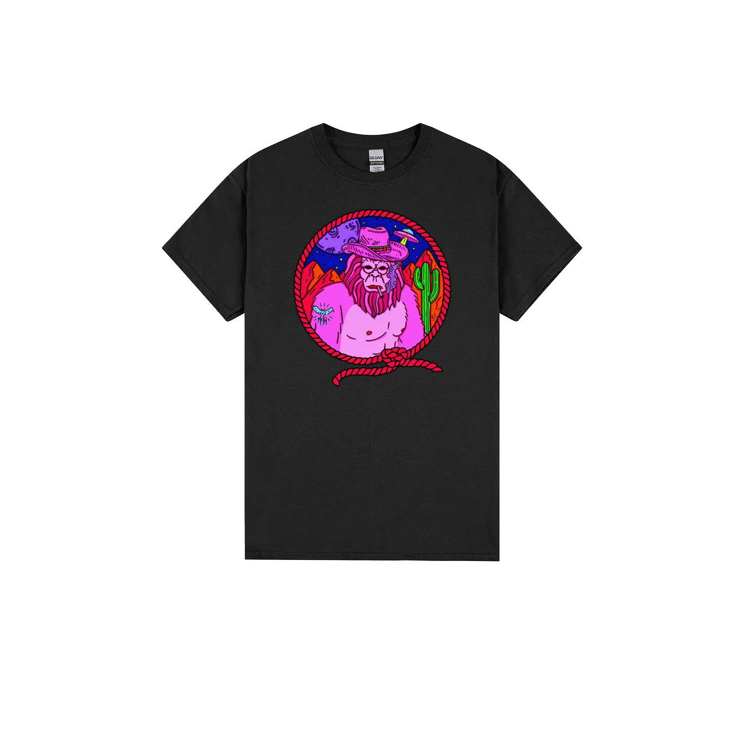 Black front flat lay