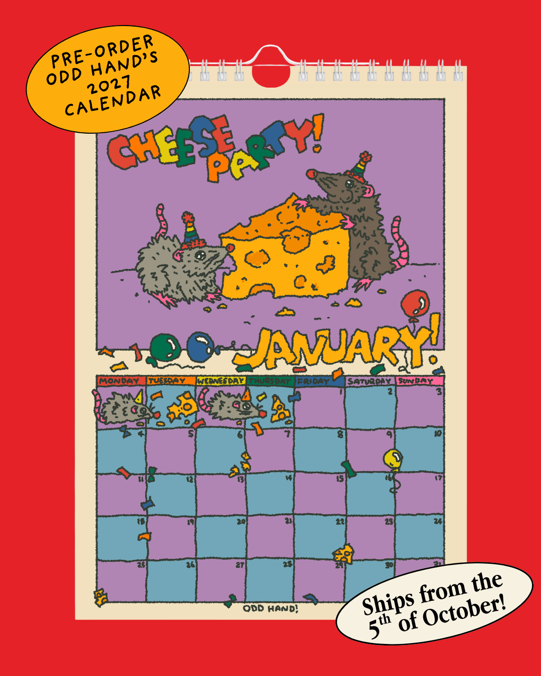 Odd Hand's 2027 Calendar