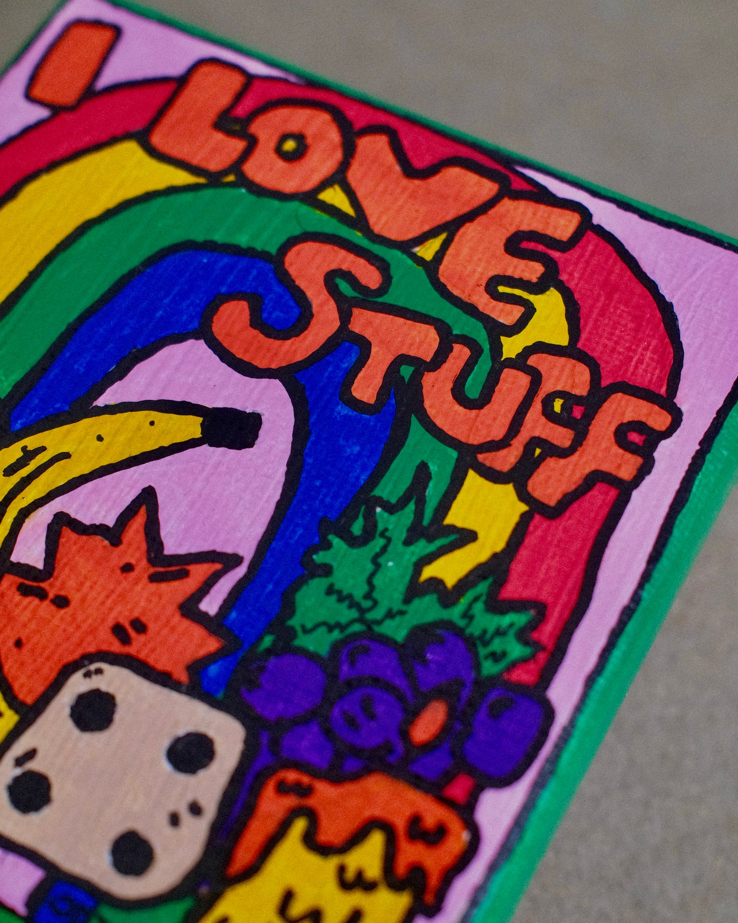 I Love Stuff! - Original Artwork - 10cm x 10cm