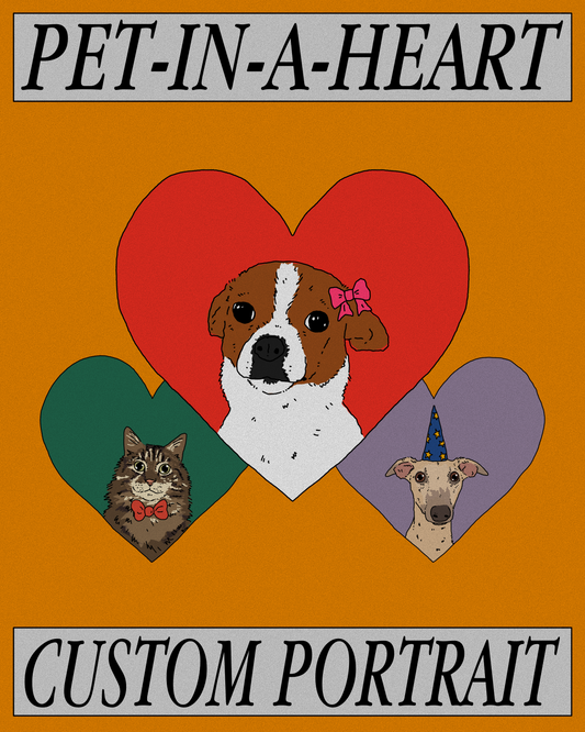 Custom Pet-In-A-Heart Portrait