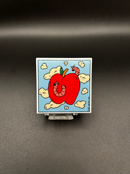 Worm Apple Sticker